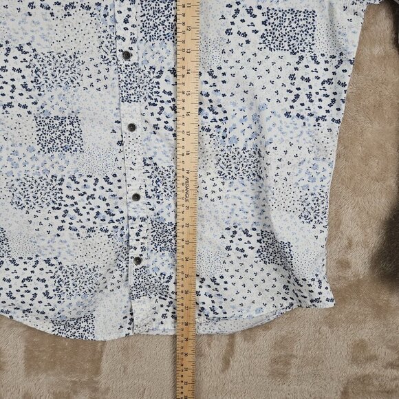 Calvin Klein Jeans White Spotted Button-Down Shirt Long Sleeve Men's Size L - Picture 4 of 10